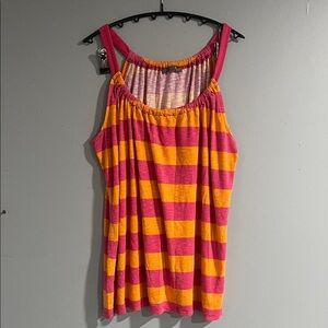Woman’s Smart Set Pink and Orange Striped Tank Top XL